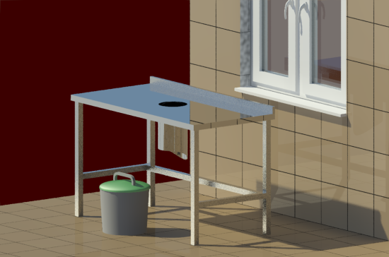 Revit Family Waste Collection Table 垃圾收集桌