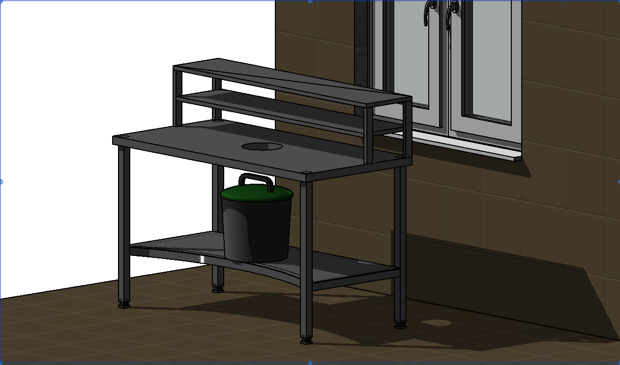 Revit Family Waste Collection Table 垃圾收集桌子