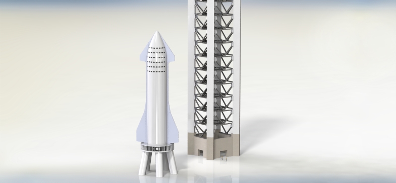 SpaceX集成塔按比例建造
