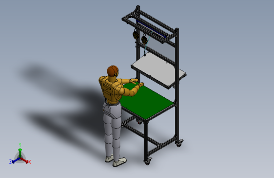 工作台使用40 x 40铝型材