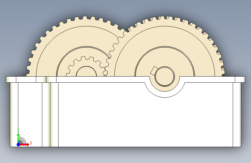 减速箱齿轮箱 正面视图