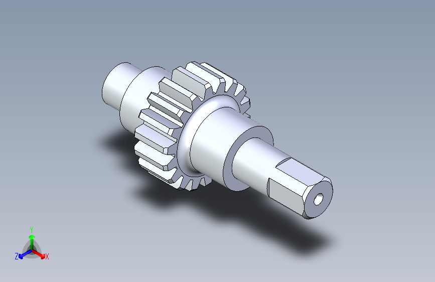 简单的3D+CAD模型（齿轮轴）