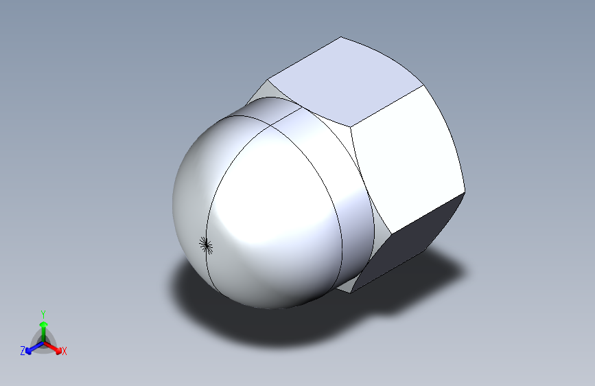 M12圆顶螺母3D模型