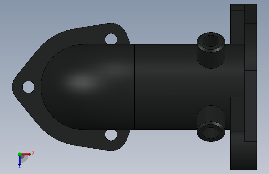 改变方向的Elbow Pipe 俯视图