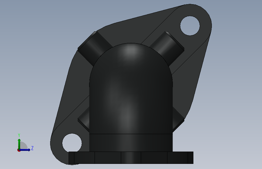 改变方向的Elbow Pipe 左侧视图