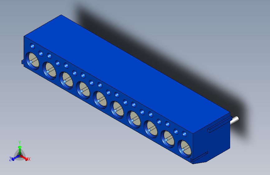 具 3D 模型，适用于 Degson DG340 PCB 接线端子，引脚数 2-10，引脚间距3.81mm。