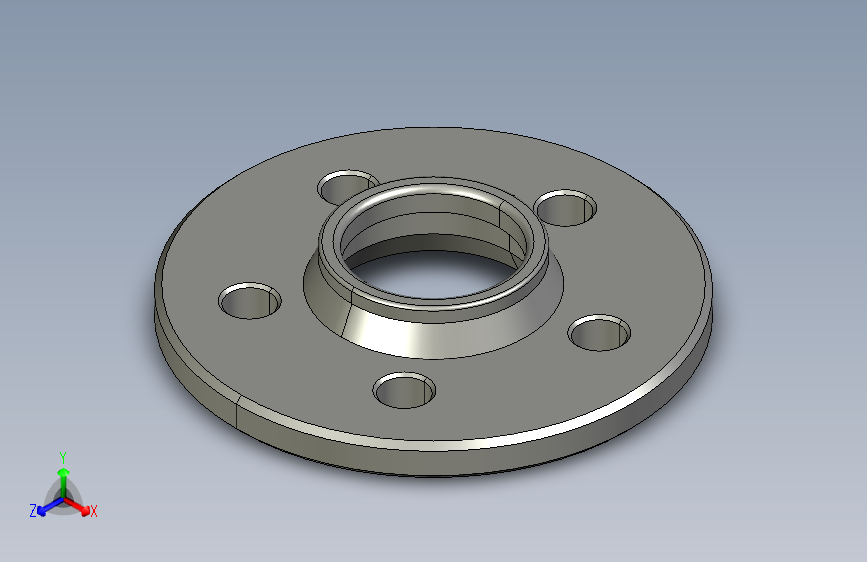 具有机械设计的法兰的Solidworks模型。