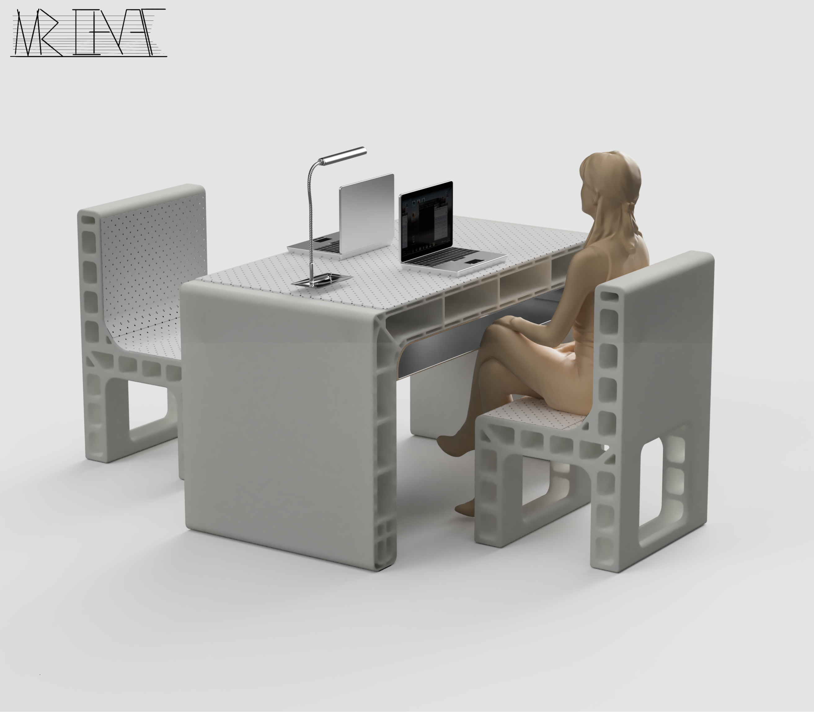 未来派型办公桌_桌子和椅子