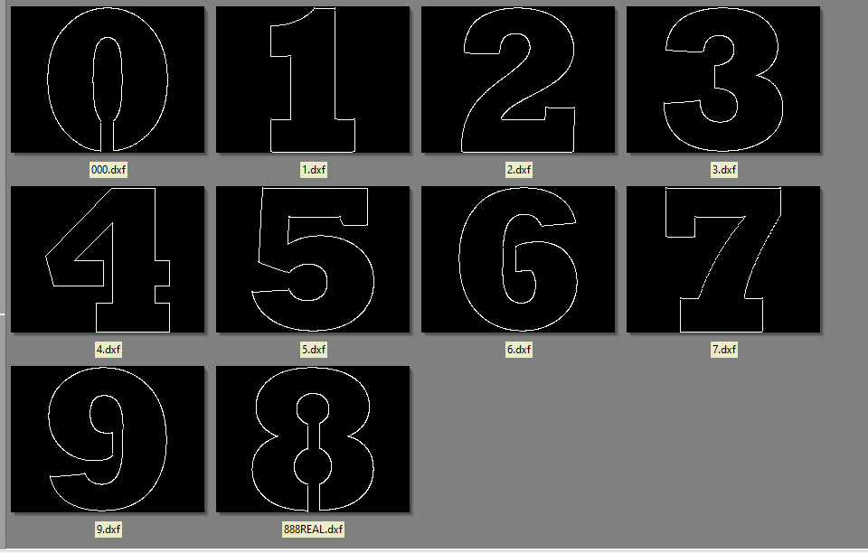 DXF 数字图案