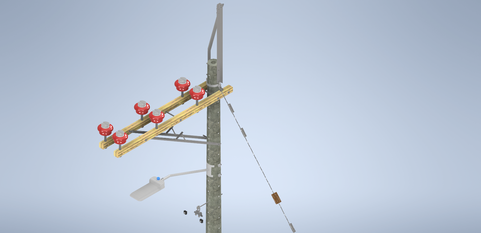 倾斜的旗杆 34.5kV