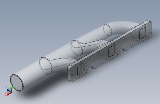 四冲程V6发动机排气歧管的空气流动模拟
