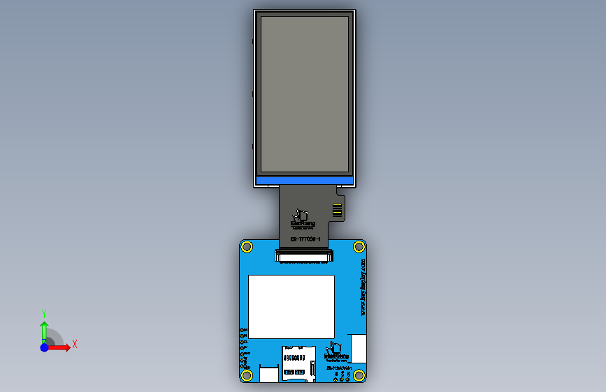 3英寸360x640条形HMI显示智能智能UART TFT液晶显示屏 正面视图