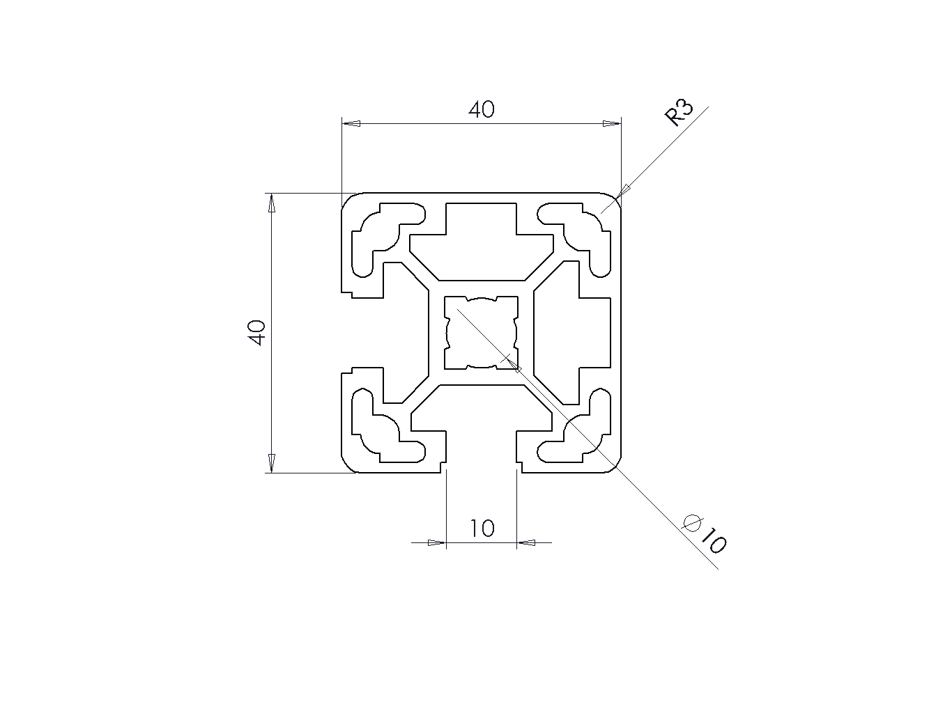 40X40L 2NVS BR 铝型材