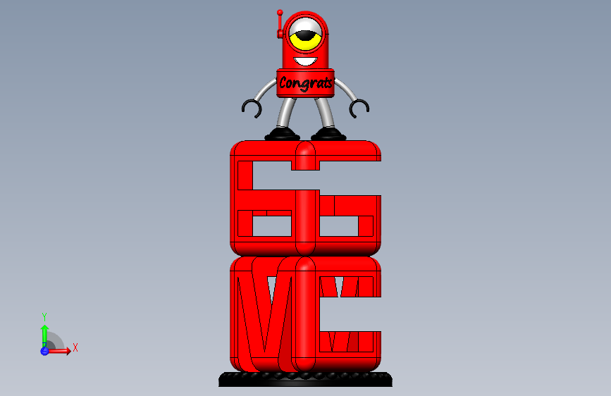 GrabCAD 6M 奖杯 主视图
