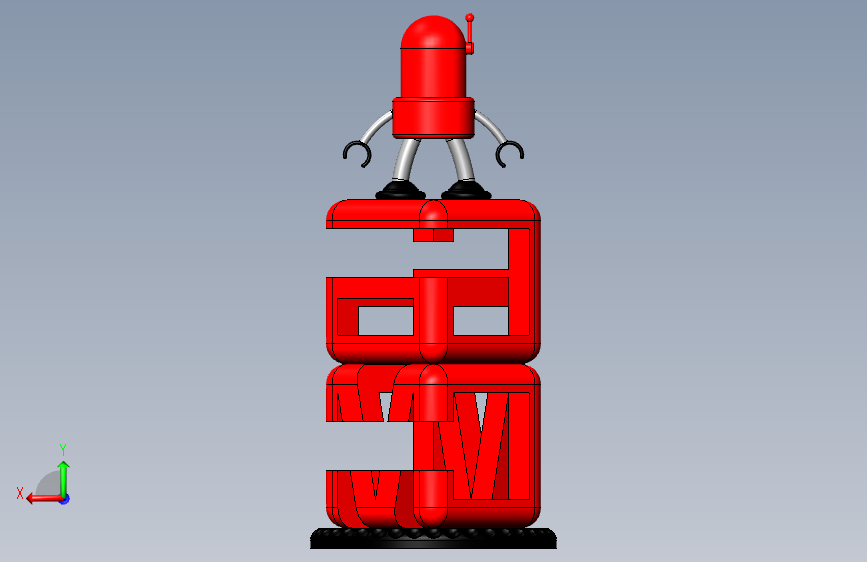 GrabCAD 6M 奖杯 背面视图