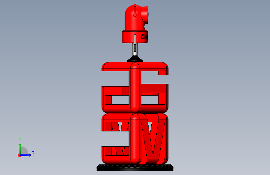 GrabCAD 6M 奖杯 左侧视图