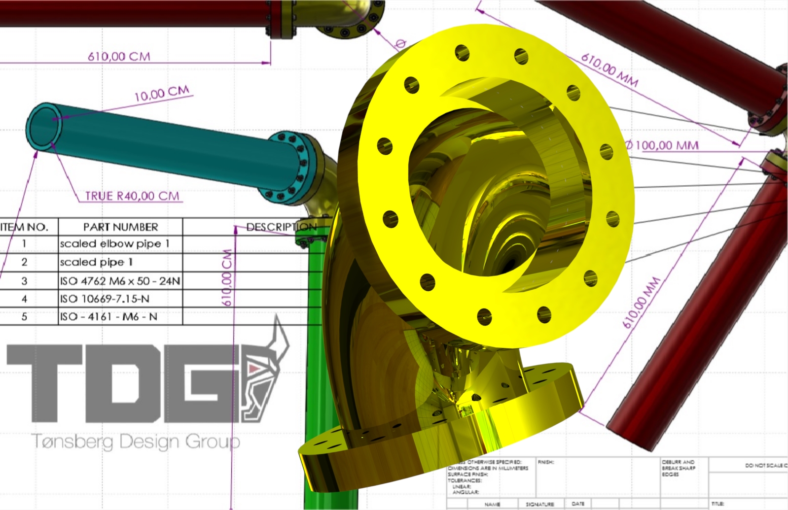 安装的肘形管道