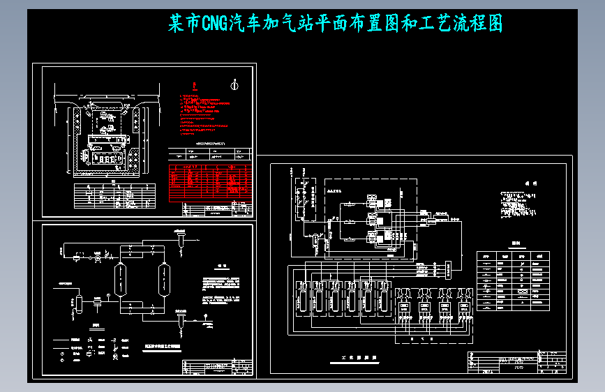 某市CNG汽车加气站平面布置图和工艺流程图421565
