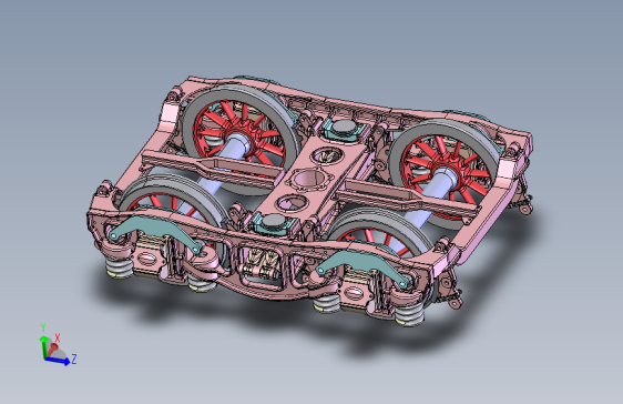 T32铁路车辆转向架3D图纸+STEP格式