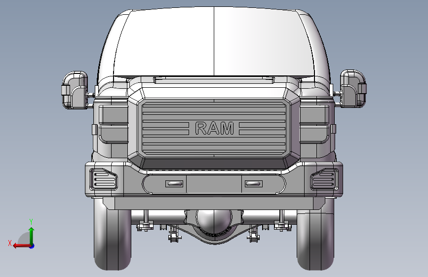 RAM 2500 重型(HD)皮卡车 背面视图