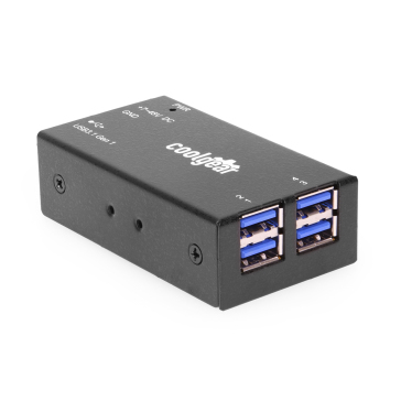 4端口USB 3.2 Gen 1微型集线器，带可调电压和静电放电浪涌保护