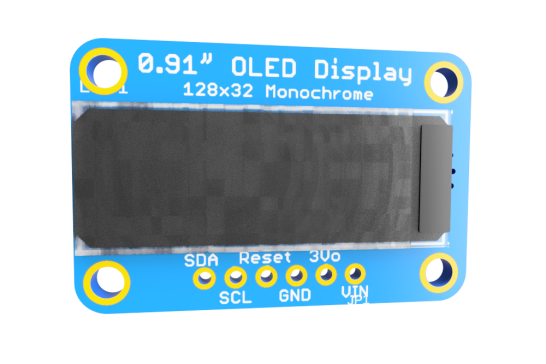 Adafruit 0.91英寸 128x32 OLED 显示屏 STEMMA QT