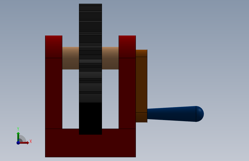 Kremayer - Pinyon 系统的说明和详细的 Solidworks 安装图 正面视图