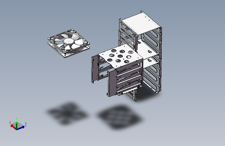 利民全塔式机箱3D金属板零件