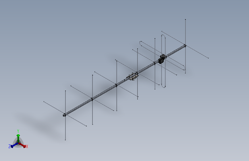 144 Mhz 交叉 Yagi 天线 - 2x7 元件