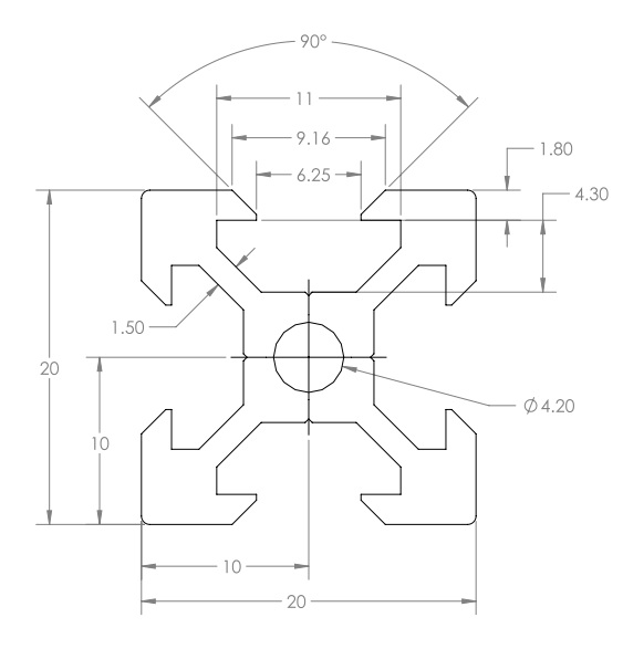 2020 铝型材 V 槽 solidwork2016