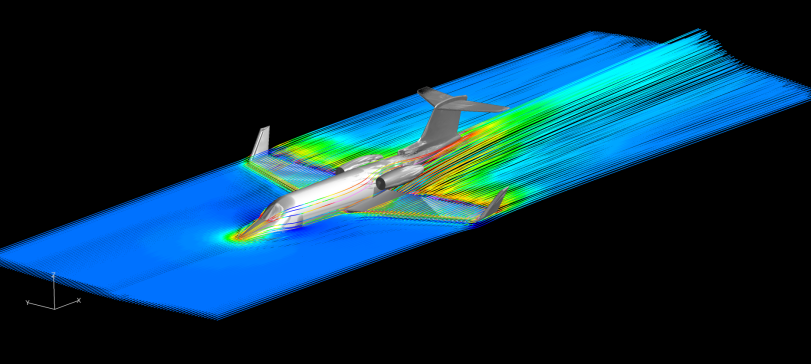 LearJet 用于计算流体动力学 (CFD) 和有限元分析 (FEA)