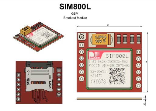 SIM800L GSM GPRS 模块适配板