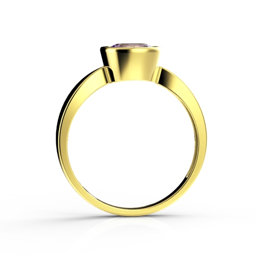 金戒指,圆形紫水晶