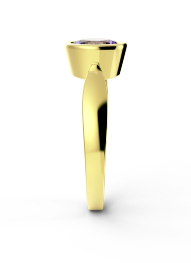 金戒指,圆形紫水晶