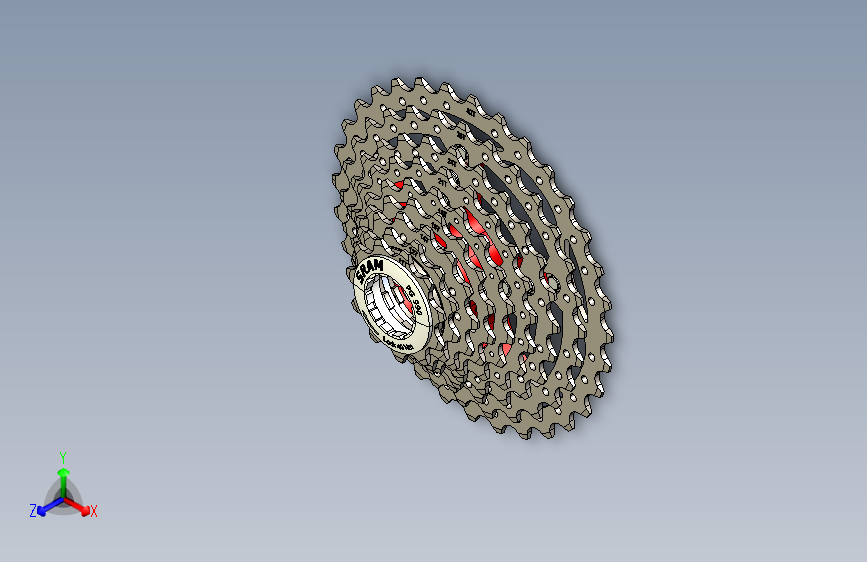 MTB+SRAM+卡式飞轮+9+速+_+卡式飞轮+BTT+9+速=链条链轮