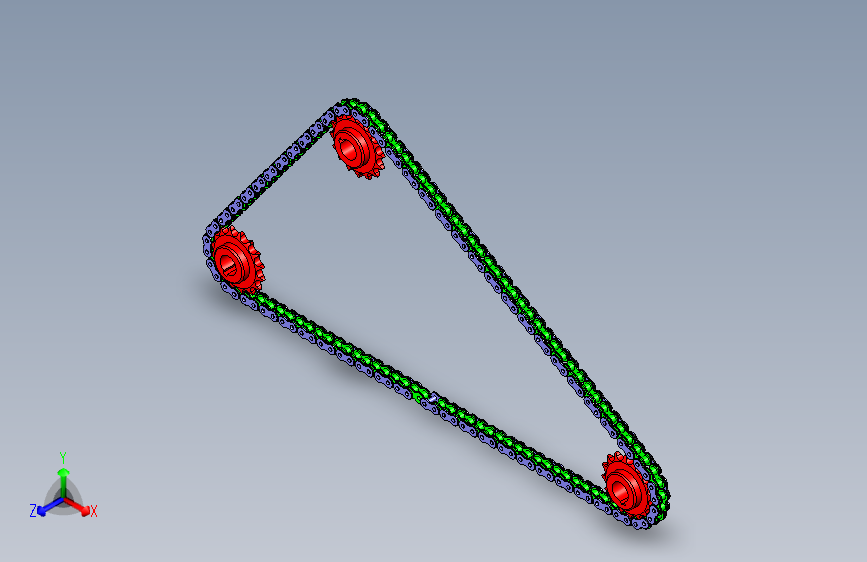Solidworks中的链轮组件=链条链轮