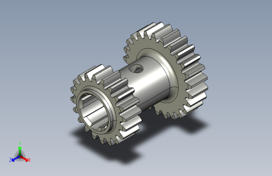 在SolidWorks上两个齿轮在实心体上