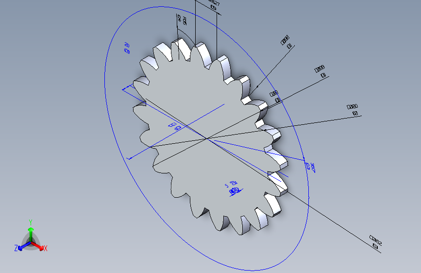 在SolidWorks中设计的齿轮