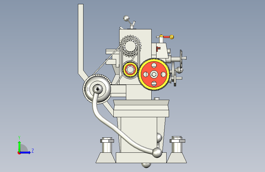 车床LATHE 机械艺术车床 左侧视图