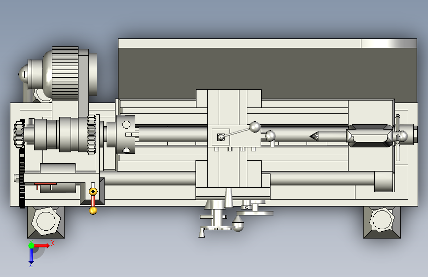 车床LATHE 机械艺术车床 俯视图