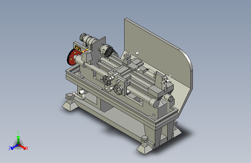 车床LATHE 机械艺术车床 主视图