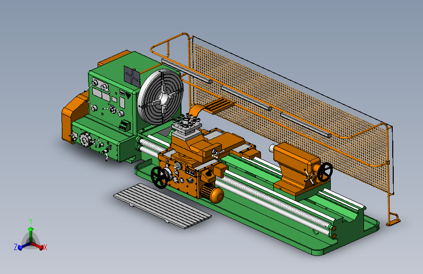 Lathe Machine 1M65车床step 主视图