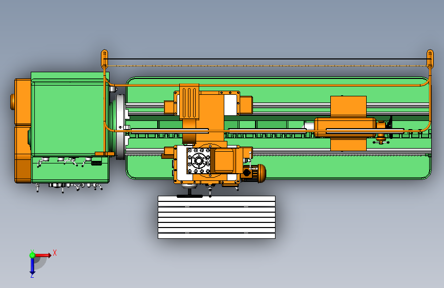 Lathe Machine 1M65车床step 俯视图