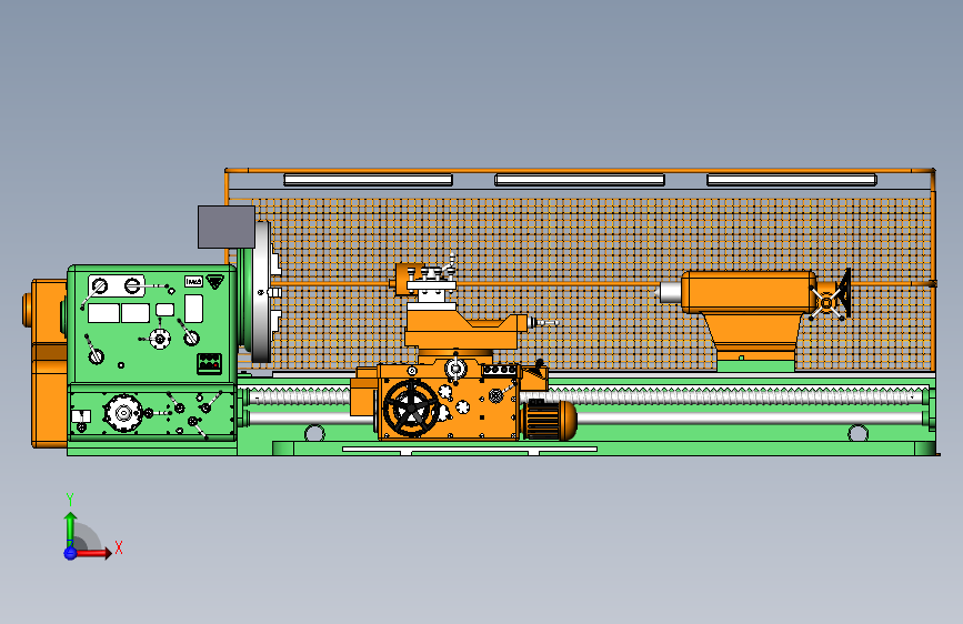 Lathe Machine 1M65车床step 正面视图