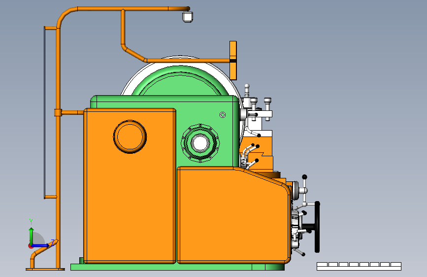 Lathe Machine 1M65车床step 左侧视图