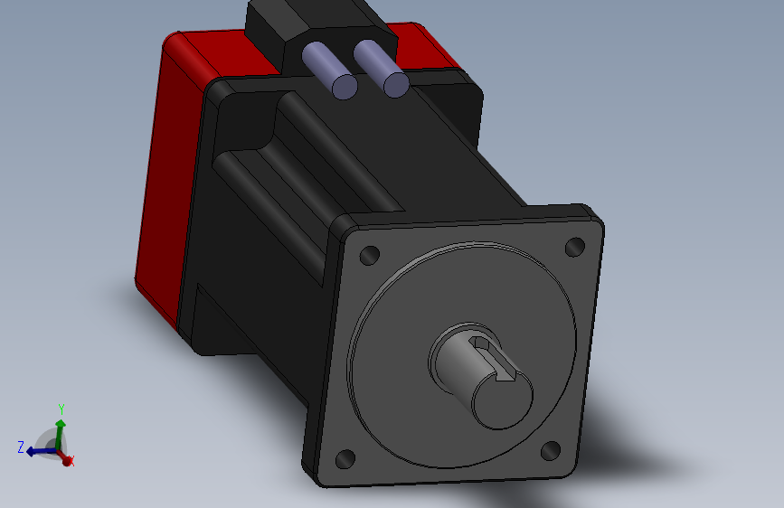 80系列华大伺服电机,solidworks2010 主视图