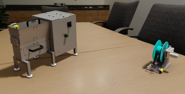 浪费的3D打印耗材回收 _ 紧凑型桌面切碎机带卷线器