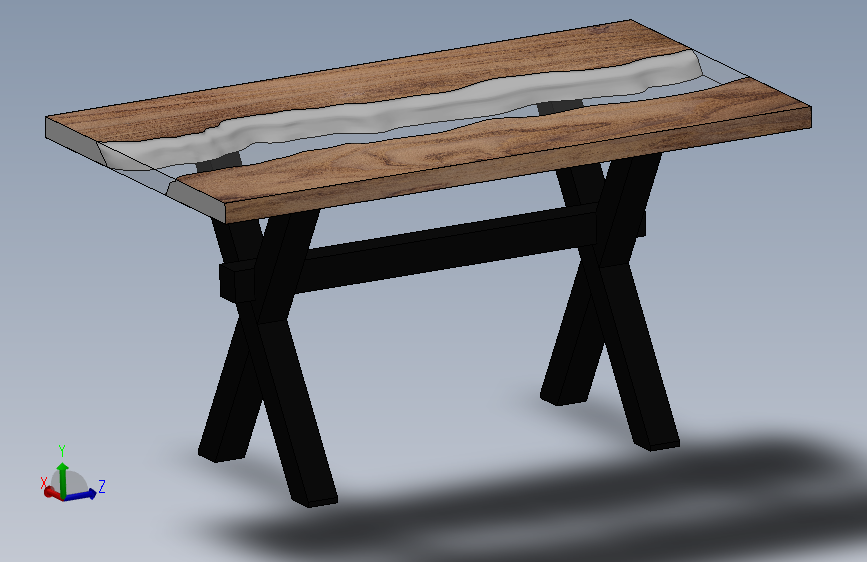 树脂和木头桌子 (2)