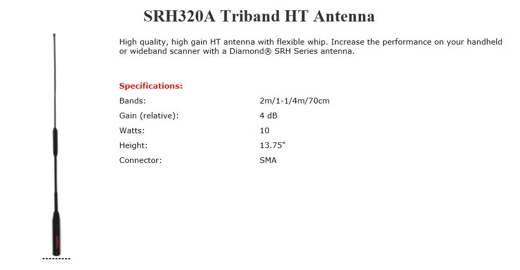 Diamond TriBand 2米VHF、1.25米VHF和70厘米UHF业余无线电_扫描天线