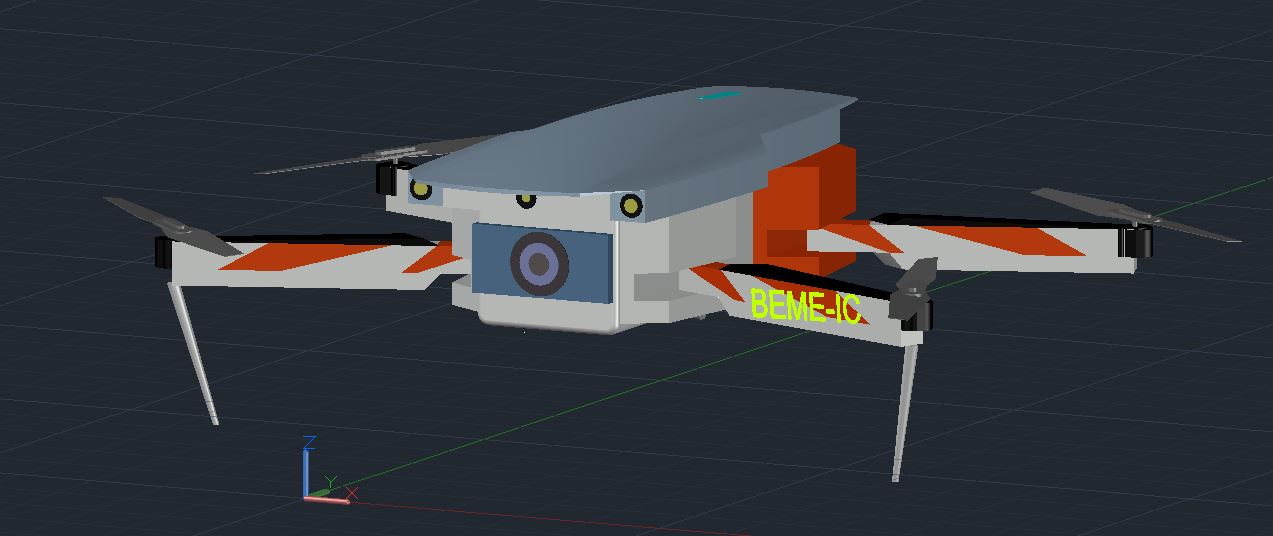 四轴无人机 – AutoCAD 3D模型